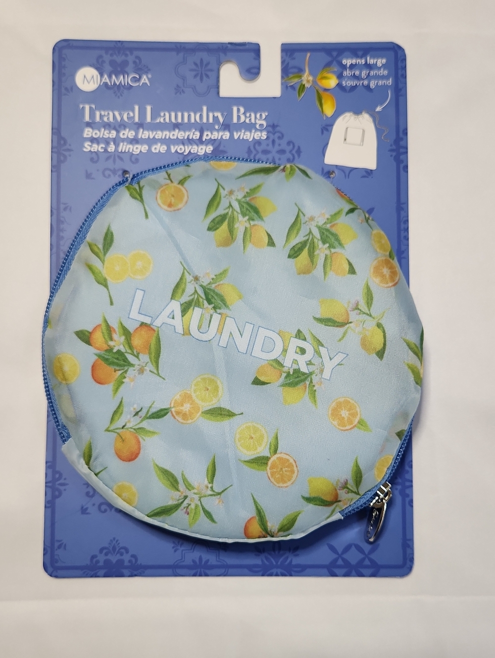 Miamica Lemon Print Travel Laundry Bag